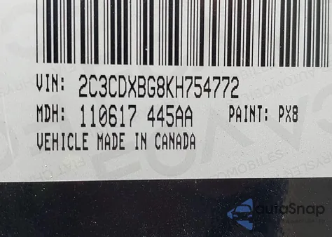 2019 Dodge Charger Sxt Rwd из США, поврежденный, VIN 2C3CDXBG8KH754772